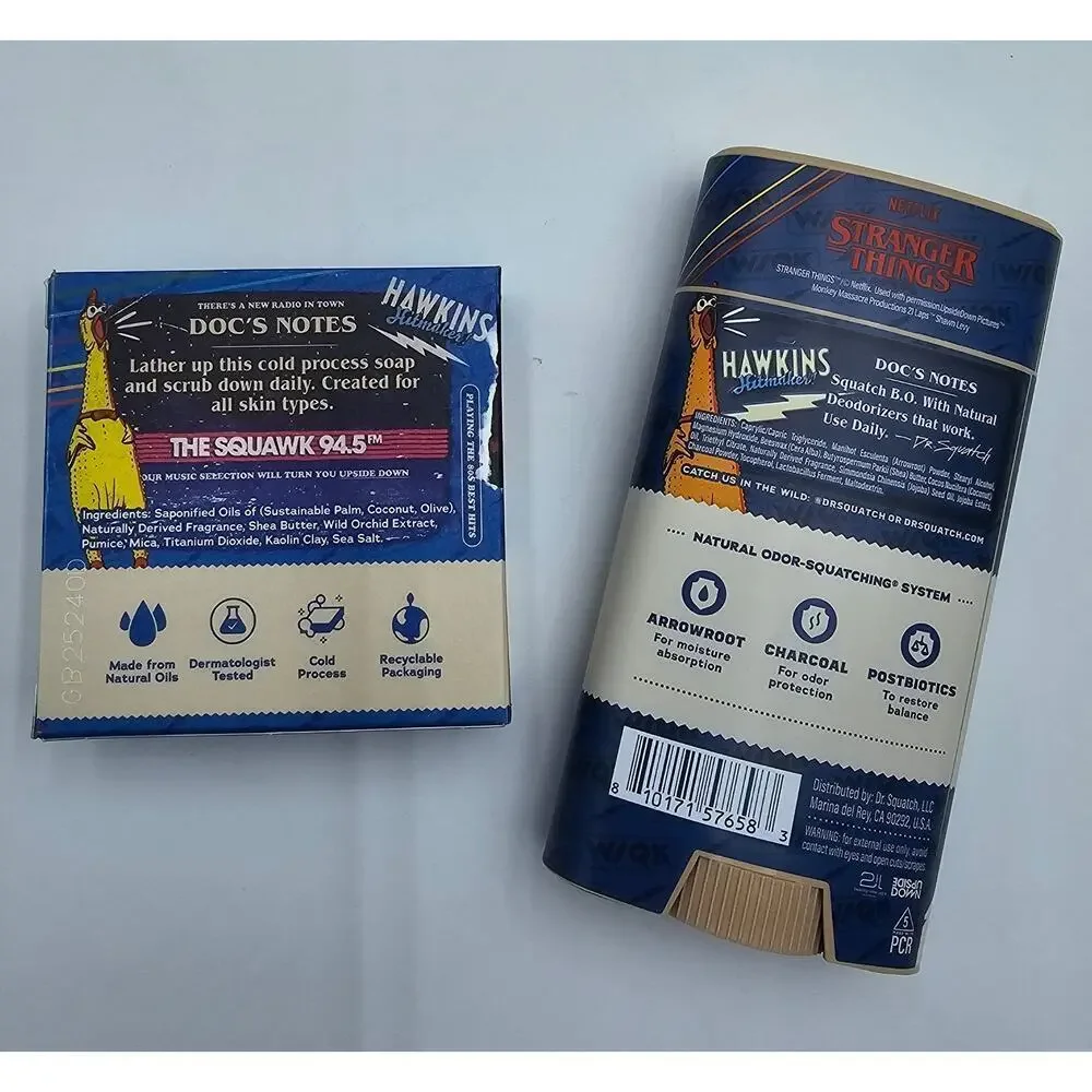 Limited Edition Dr. Squatch Stranger Things Squawk Signal Deodorant & Bar Soap
